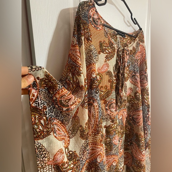 Lane Bryant Paisley Boho Coastal Lightweight Blouse Size 22/24 - Picture 6 of 10